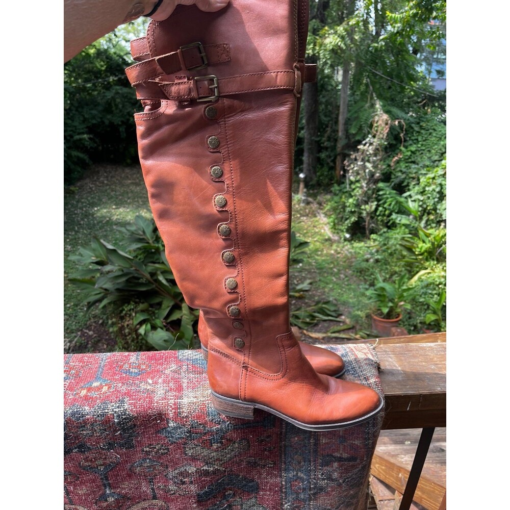 Sam Edelman Pearce 2 genuine Leather over the knee boots tobacco brown sz 8